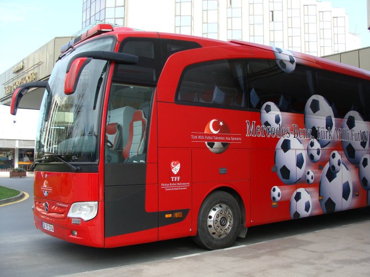 Mercedes Benz bus of Turkish soccer team