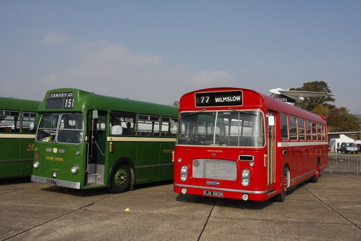 Red and Green - classic buses