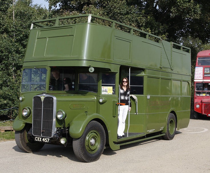 Open top London Transport double deck bus