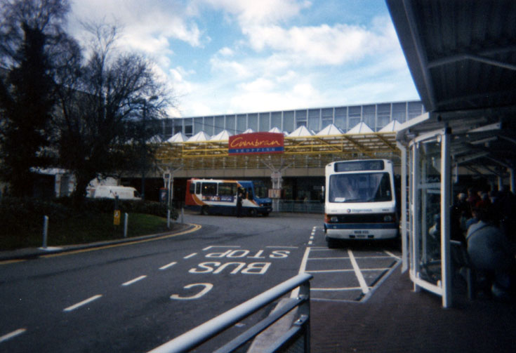 Bus stop in front of Cwmbran Shopping Centre